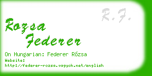 rozsa federer business card