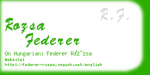 rozsa federer business card
